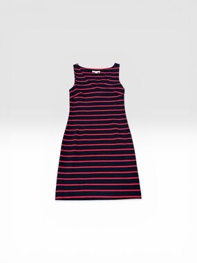 Banana Republic Women’s Size 4 Navy and Red Striped Sleeveless Stretchy Dress